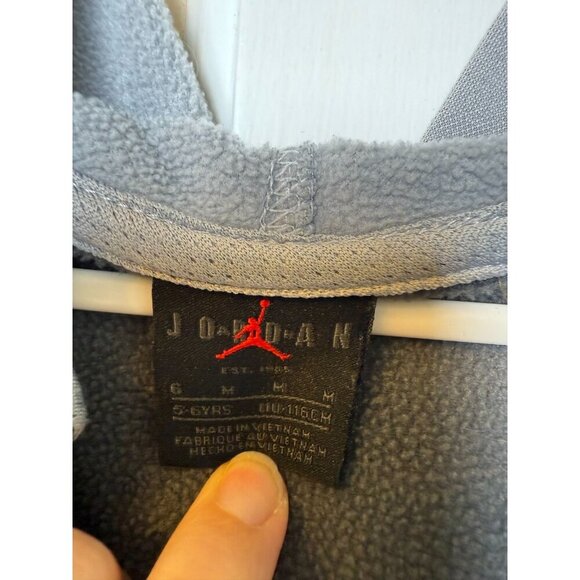 Jordan Yourth Two Toned Gray Full Zip Hoodie with Red Logo Size 6 M - Picture 5 of 6